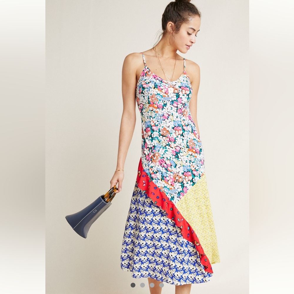 52 Conversations for Anthropologie Patchwork Party Colloquial Bias Dress SP